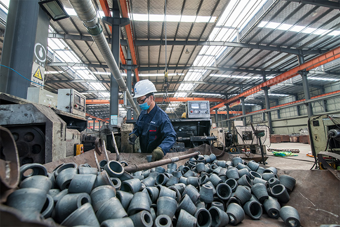 海伦网架配件-锥头加工车间